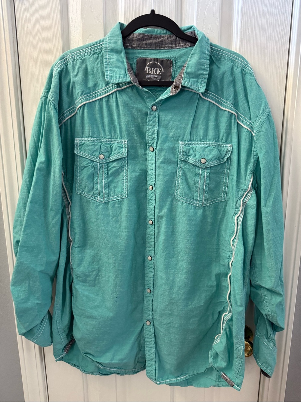 BKE Teal Snap-Front Lightweight Shirt